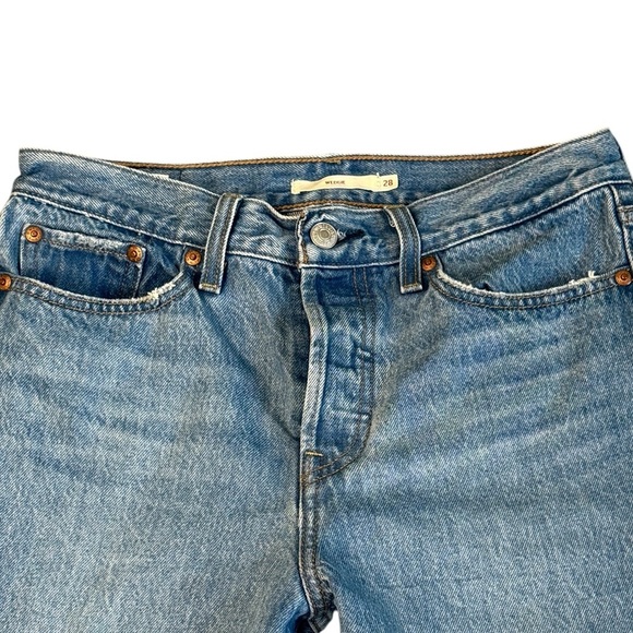 Levi's Premium Wedgie Icon Fit Ankle Button Fly Jeans Blue Size 28 #1710 - Picture 5 of 8